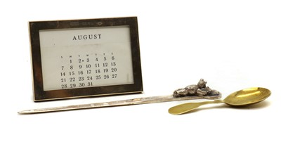 Lot 36 - A Tiffany silver desk calendar
