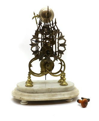 Lot 298 - A Victorian brass skeleton clock