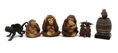 Lot 240 - Three Aynsley porcelain monkeys