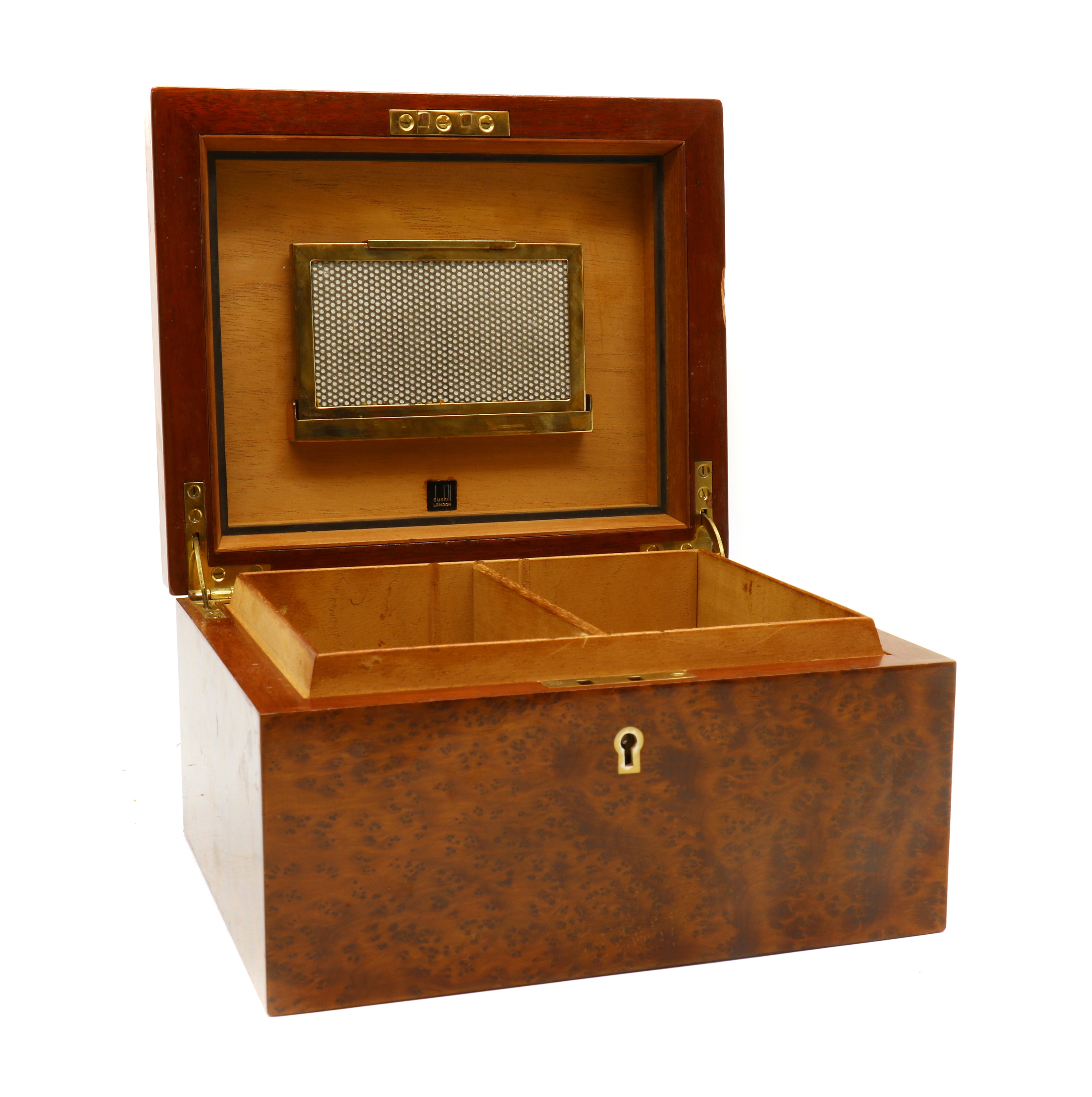 Lot 371 A Dunhill burr wood humidor