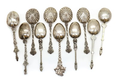 Lot 77 - A group of eleven Dutch silver ornamental spoons