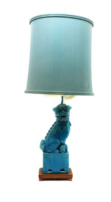 Lot 116 - A Chinese dog of foo porcelain table lamp