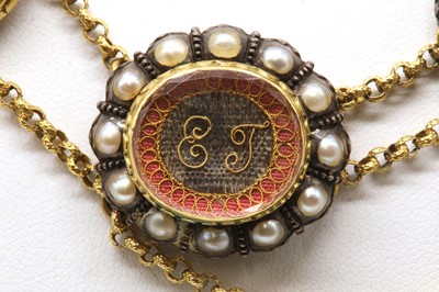 Lot 2 - A necklace composed of nine 17th and 18th century ‘Stuart crystal’ memorial slides