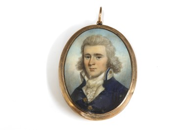Lot 20 - A portrait miniature of William Bellew wearing a naval uniform
