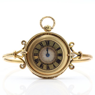 Lot 501 - A Swiss gold key wound fob watch, by Aubert & Capt