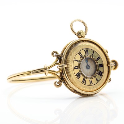 Lot 501 - A Swiss gold key wound fob watch, by Aubert & Capt