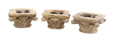 Lot 532 - A group of three composite stone Corinthian columns