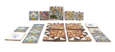 Lot 187 - A collection of pottery tiles