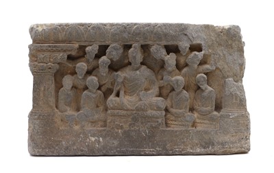 Lot 95 - A grey schist carving of Buddha