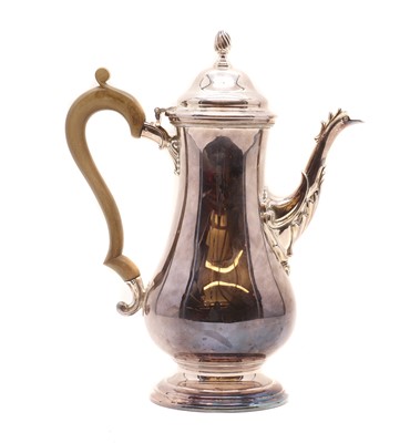 Lot 46 - A large silver coffee pot