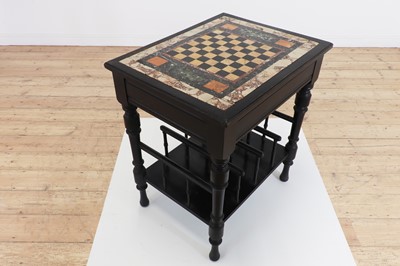 Lot 139 - A small Victorian specimen marble and ebonised wooden occasional table