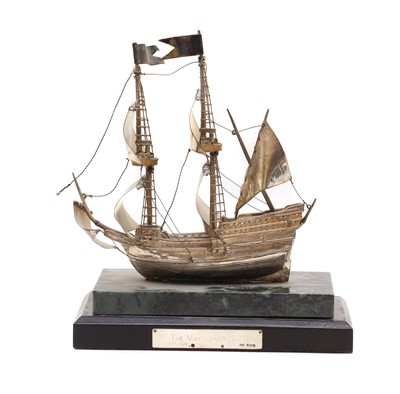 Lot 40 - A silver model of The Mayflower