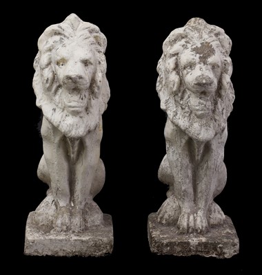 Lot 418 - A pair of reconstituted stone guard Lions