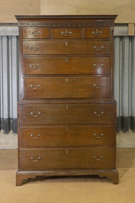 Lot 32 - A George III oak chest on chest