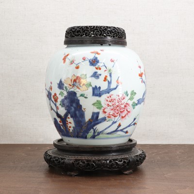 Lot 123 - A Chinese famille rose jar and cover