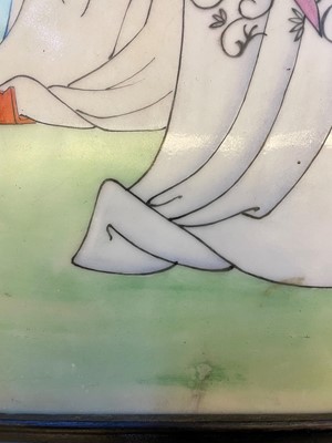 Lot 89 - A Chinese porcelain plaque