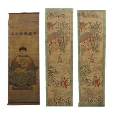 Lot 97 - A pair of Chinese hanging scrolls of prints