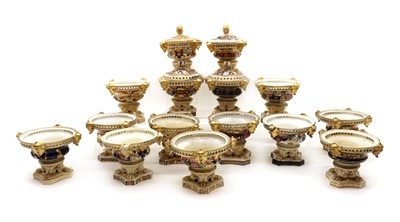Lot 168 - A large collection of Derby porcelain pot pourri vases