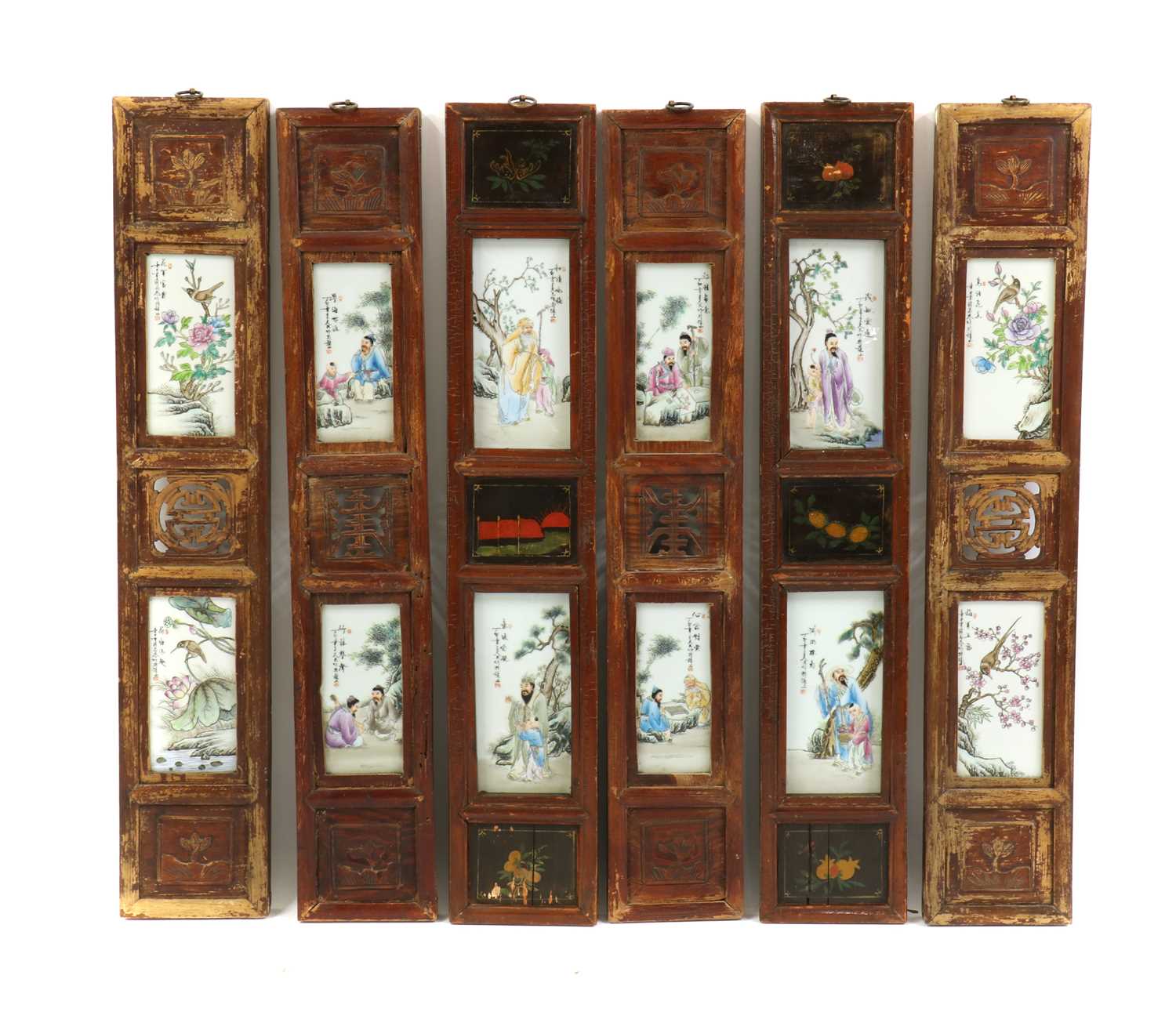 Lot 97 - Three pairs of Chinese panels