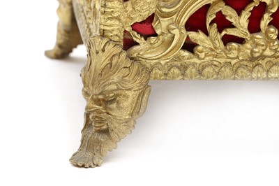 Lot 313 - A French brass casket