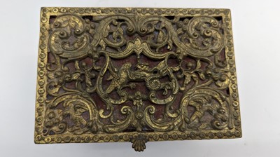 Lot 313 - A French brass casket