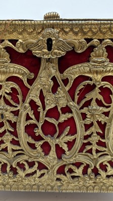 Lot 313 - A French brass casket