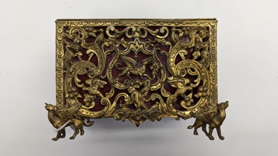 Lot 313 - A French brass casket
