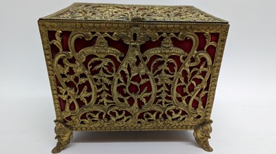 Lot 313 - A French brass casket