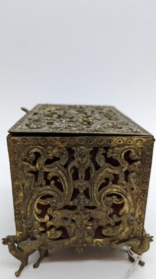 Lot 313 - A French brass casket