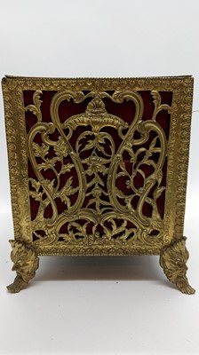 Lot 313 - A French brass casket