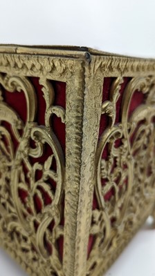 Lot 313 - A French brass casket