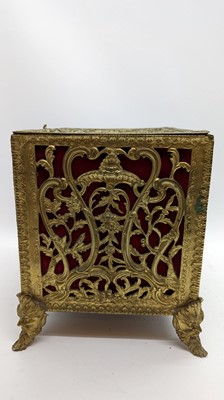 Lot 313 - A French brass casket