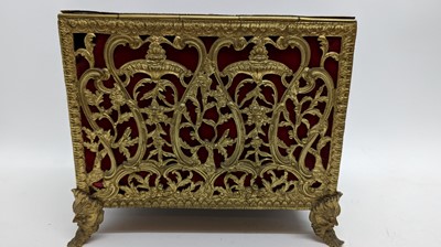 Lot 313 - A French brass casket