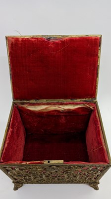 Lot 313 - A French brass casket