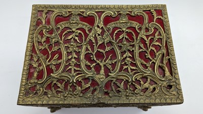 Lot 313 - A French brass casket