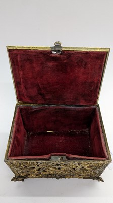 Lot 313 - A French brass casket