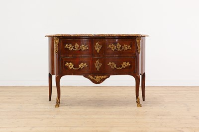 Lot 210 - A Transitional rosewood and tulipwood crossbanded commode