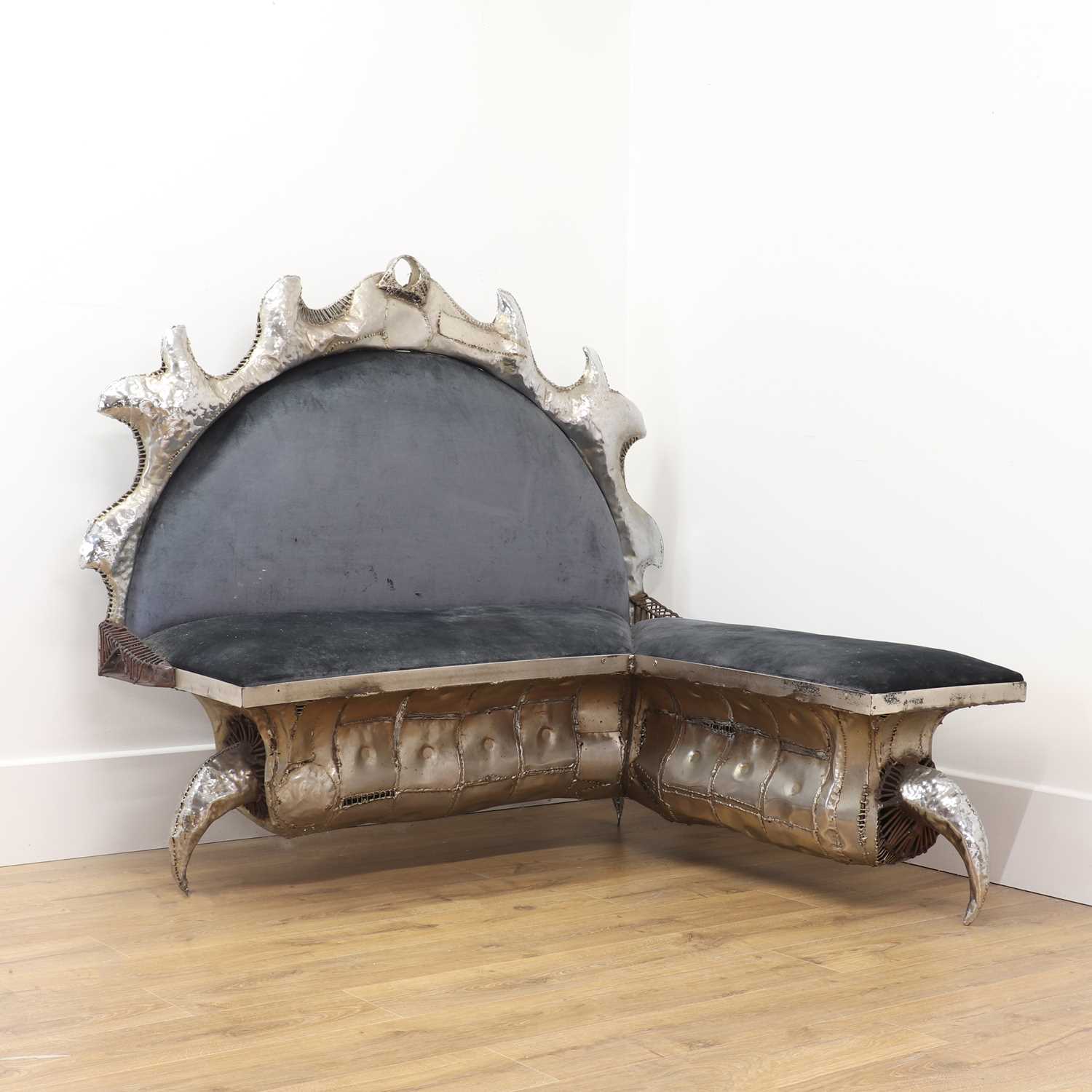 Lot 284 - A contemporary aluminium bench