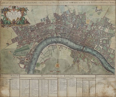 Lot 1 - SENEX, John:  a New Map of City of London 1720.