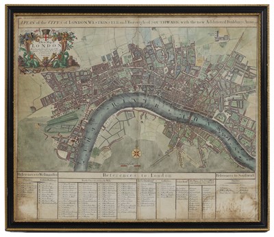 Lot 1 - SENEX, John:  a New Map of City of London 1720.