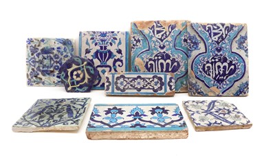 Lot 183 - A collection of Islamic pottery tiles