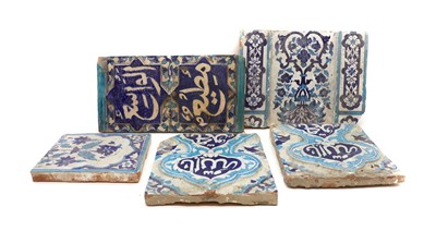 Lot 183 - A collection of Islamic pottery tiles