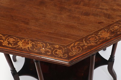 Lot 458 - An Edwardian walnut and satinwood centre table