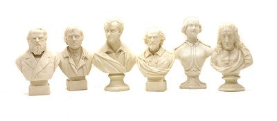 Lot 175 - A group of six Parian ware busts