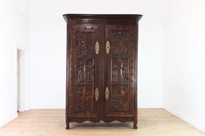 Lot 433 - A Louis XV walnut armoire