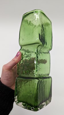 Lot 150 - A Whitefriars Textured range Meadow Green Drunken Bricklayer vase