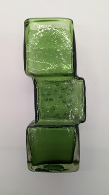 Lot 150 - A Whitefriars Textured range Meadow Green Drunken Bricklayer vase