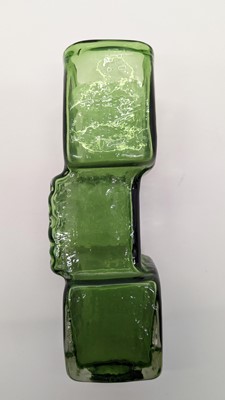 Lot 150 - A Whitefriars Textured range Meadow Green Drunken Bricklayer vase