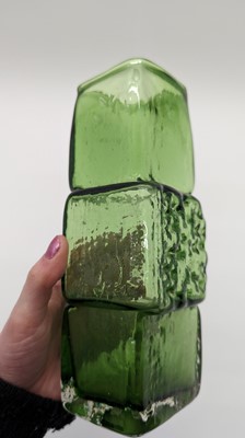 Lot 150 - A Whitefriars Textured range Meadow Green Drunken Bricklayer vase