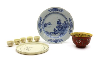 Lot 113 - A Chinese blue and white plate